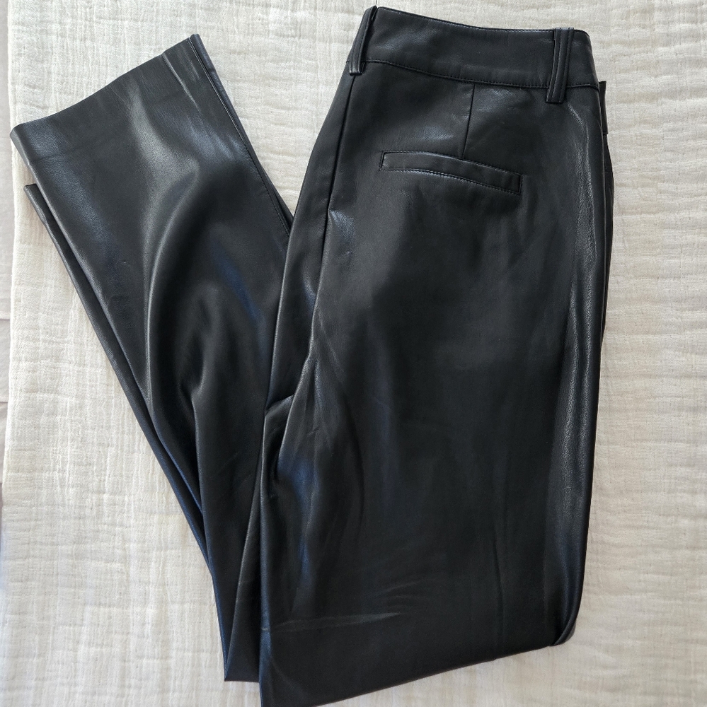NWOT ELIE TAHARI Faux Leather Straight Leg Pants
